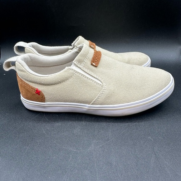 EUC Xtratuf Women's Canvas Sharkbyte Deck Shoe Cream Boat Shoes 8.5 - Picture 1 of 7